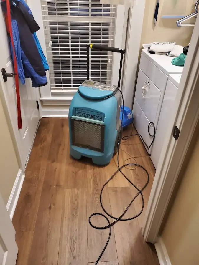 Commercial dehumidifier deployed for Flood Damage Cleanup in Streamwood